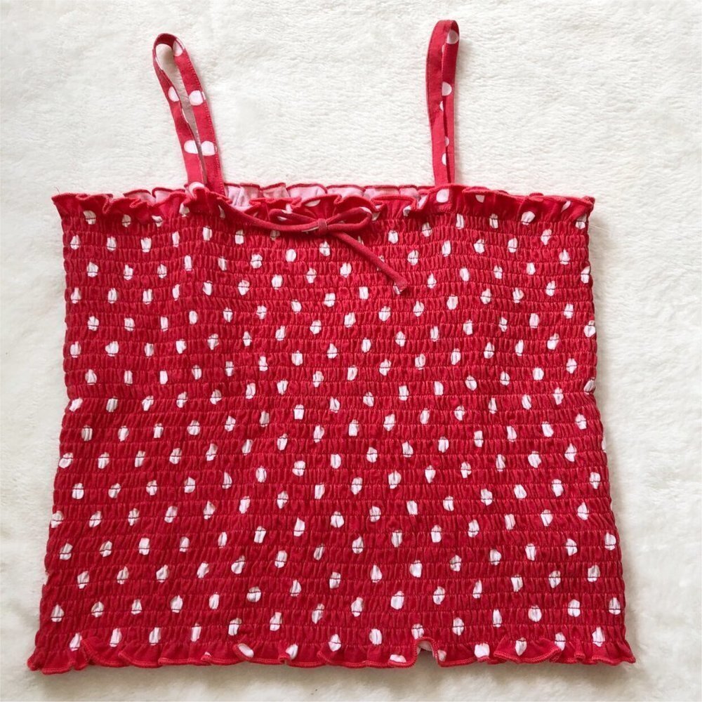 Tucker+Tate Rippled Red Polkadot Tank Top